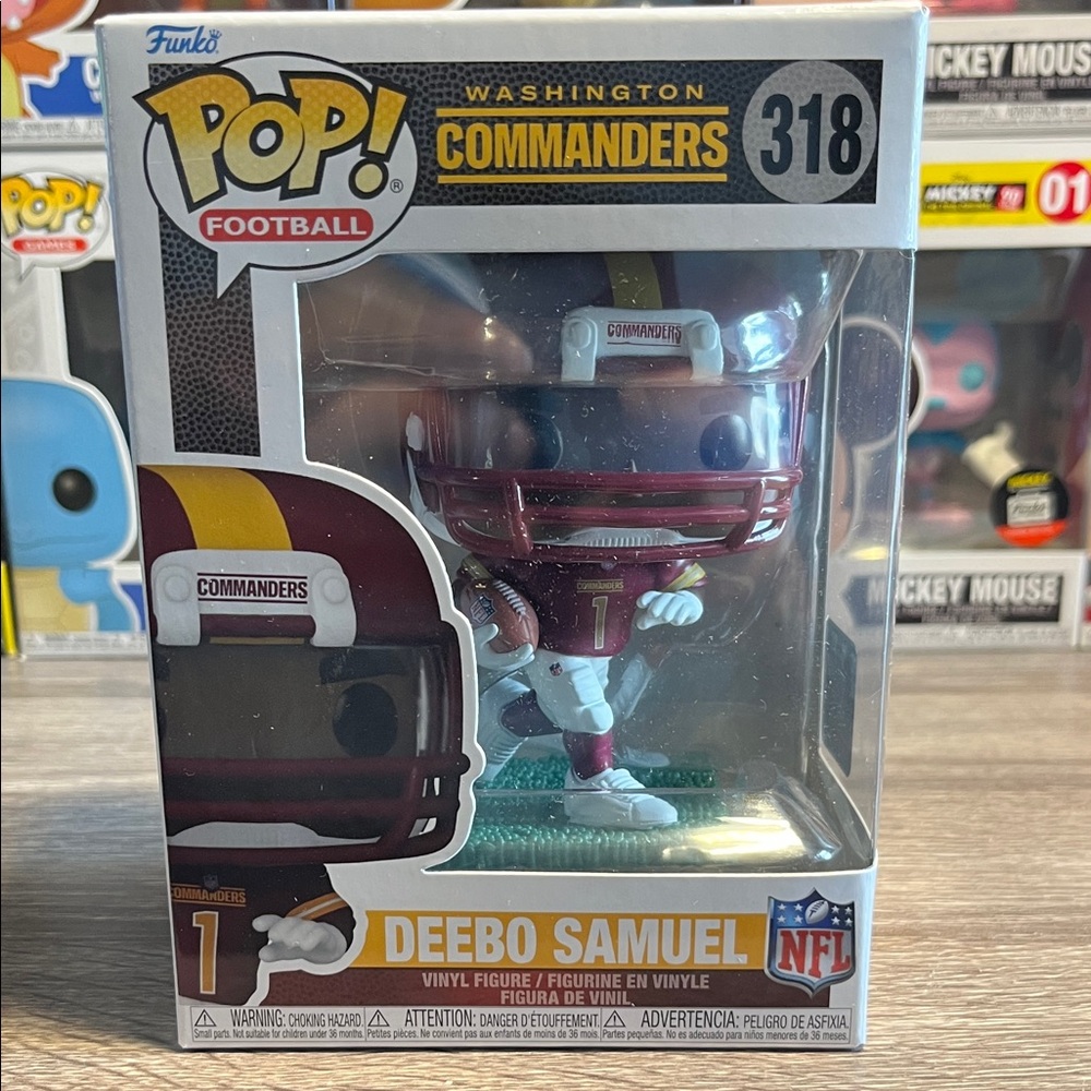 Funko Pop!  Deebo Samuel Washington Commanders Figure - Maroon and White